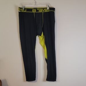Layer 8 Performance Leggings with Black and Neon Yellow Accents